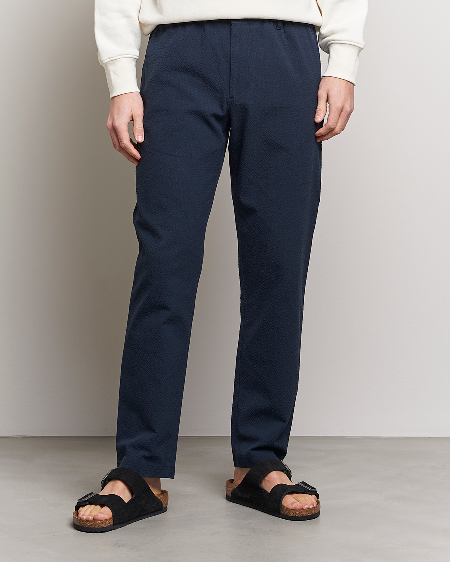 Herren | Hosen | NN07 | Theodore Seersucker Pants Navy Blue