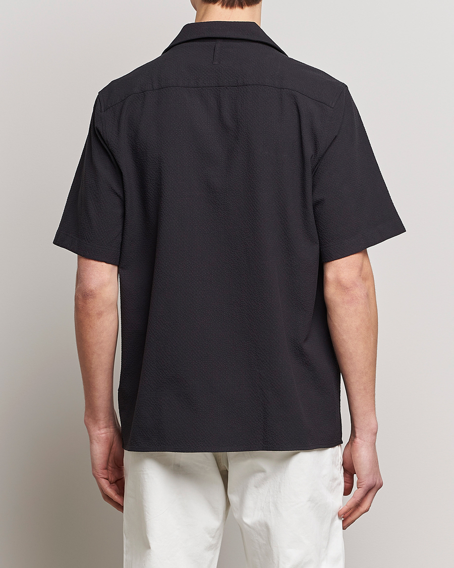 Herren | Hemden | NN07 | Julio Seersucker Short Sleeve Shirt Black