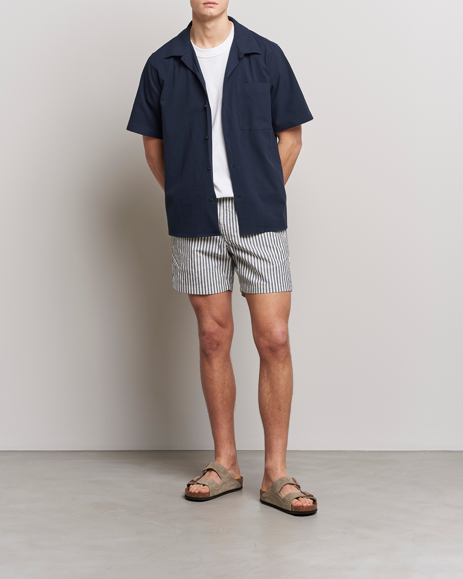 Herren | Shorts | NN07 | Gregor Creppe Drawstring Shorts Navy/White