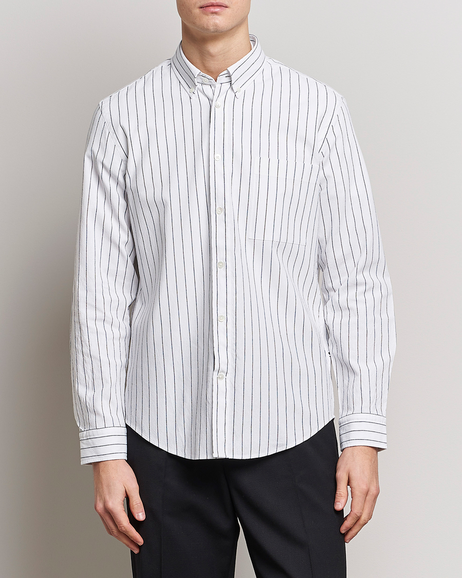 Herren | Hemden | NN07 | Arne Creppe Striped Shirt Black/White