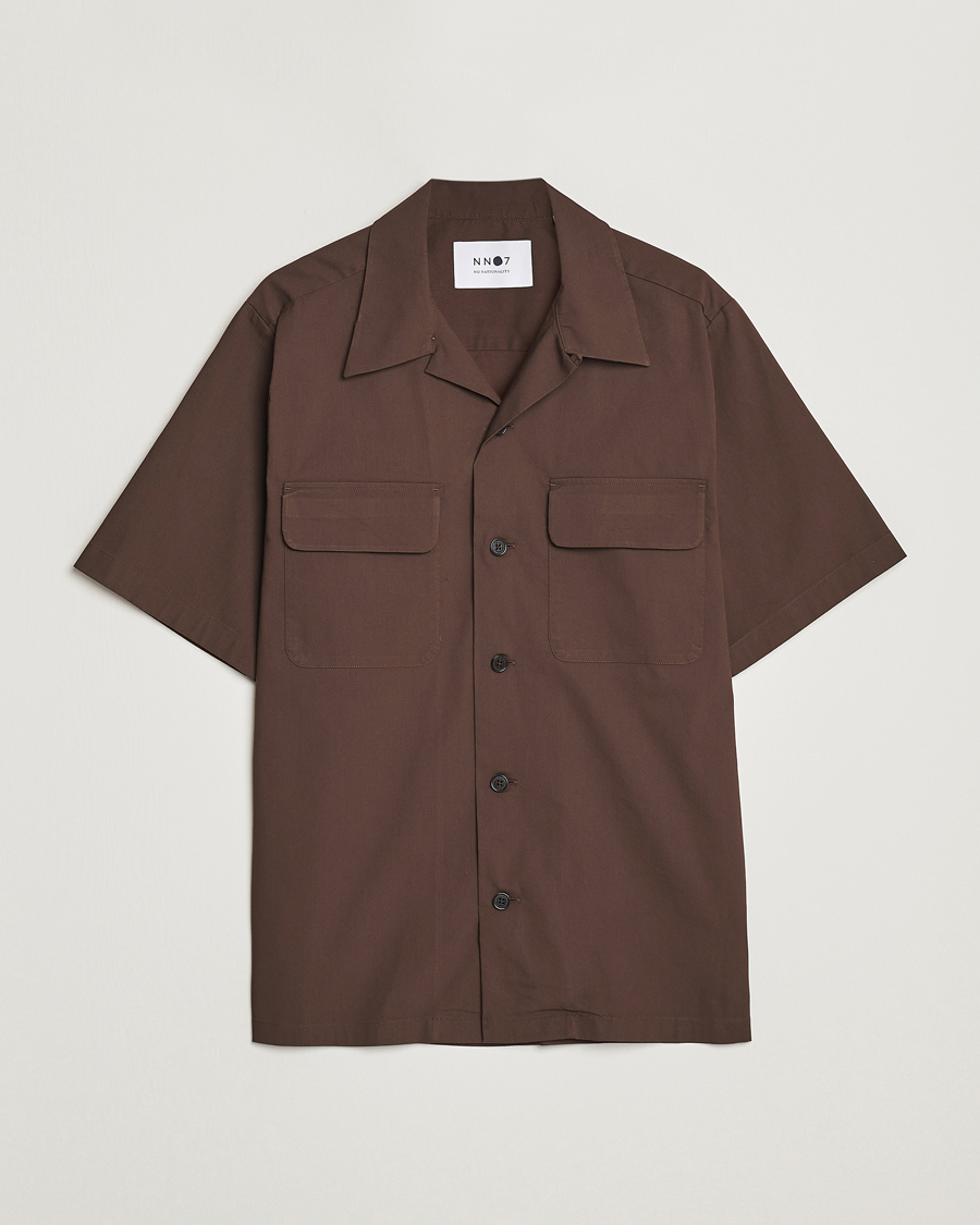Herren | Hemden | NN07 | Daniel Pocket Resort Collar Shirt Brown