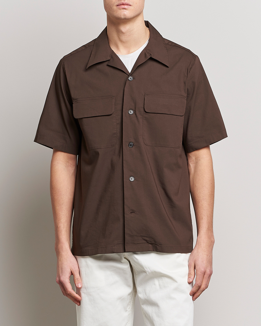 Herren | Hemden | NN07 | Daniel Pocket Resort Collar Shirt Brown