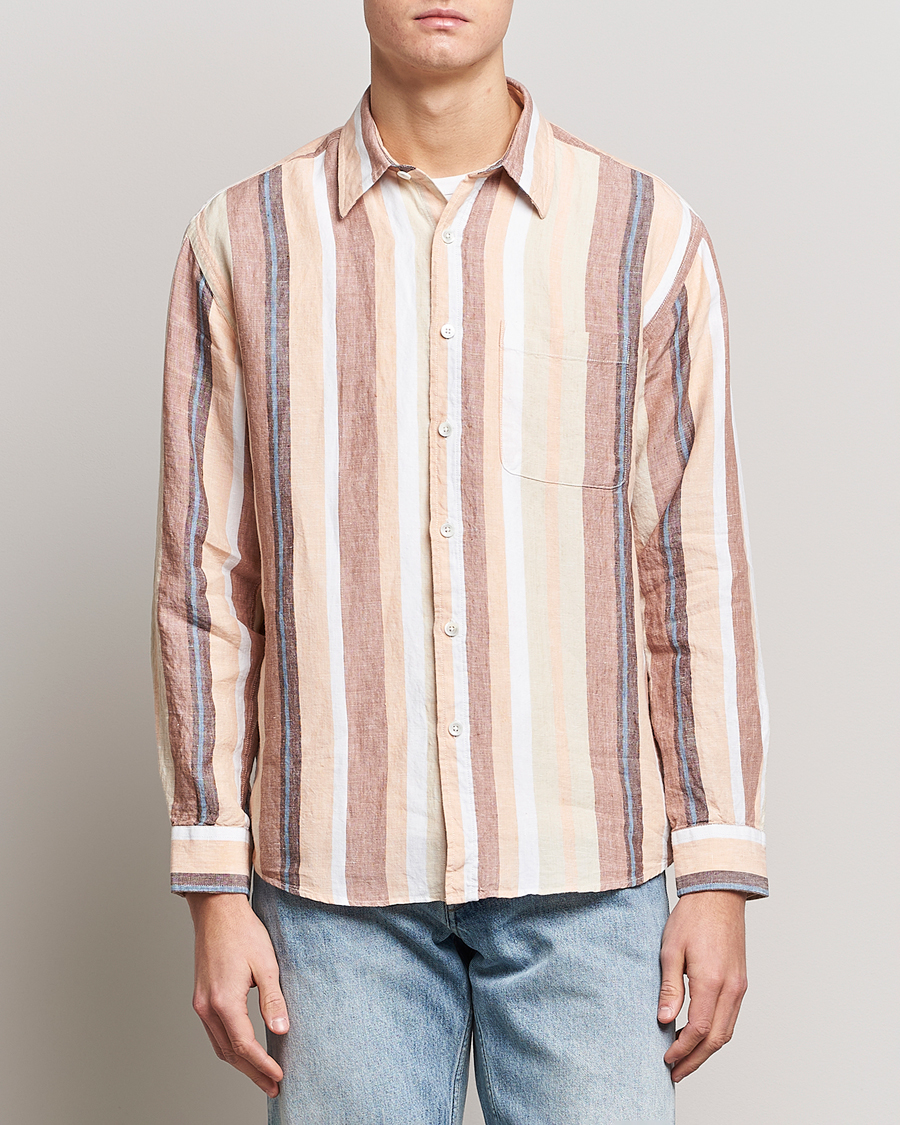 Herren | Hemden | NN07 | Deon Linen Striped Shirt Multi