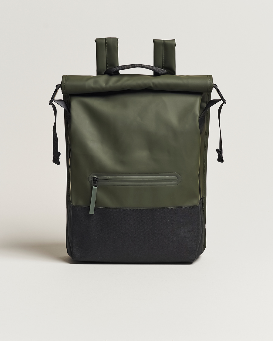 Herren | RAINS Trail Rolltop Backpack Green | RAINS | Trail Rolltop Backpack Green
