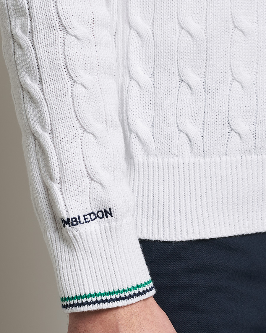 Herren | Pullover | Polo Ralph Lauren | Cotton Cable Knitted Polo Ceramic White