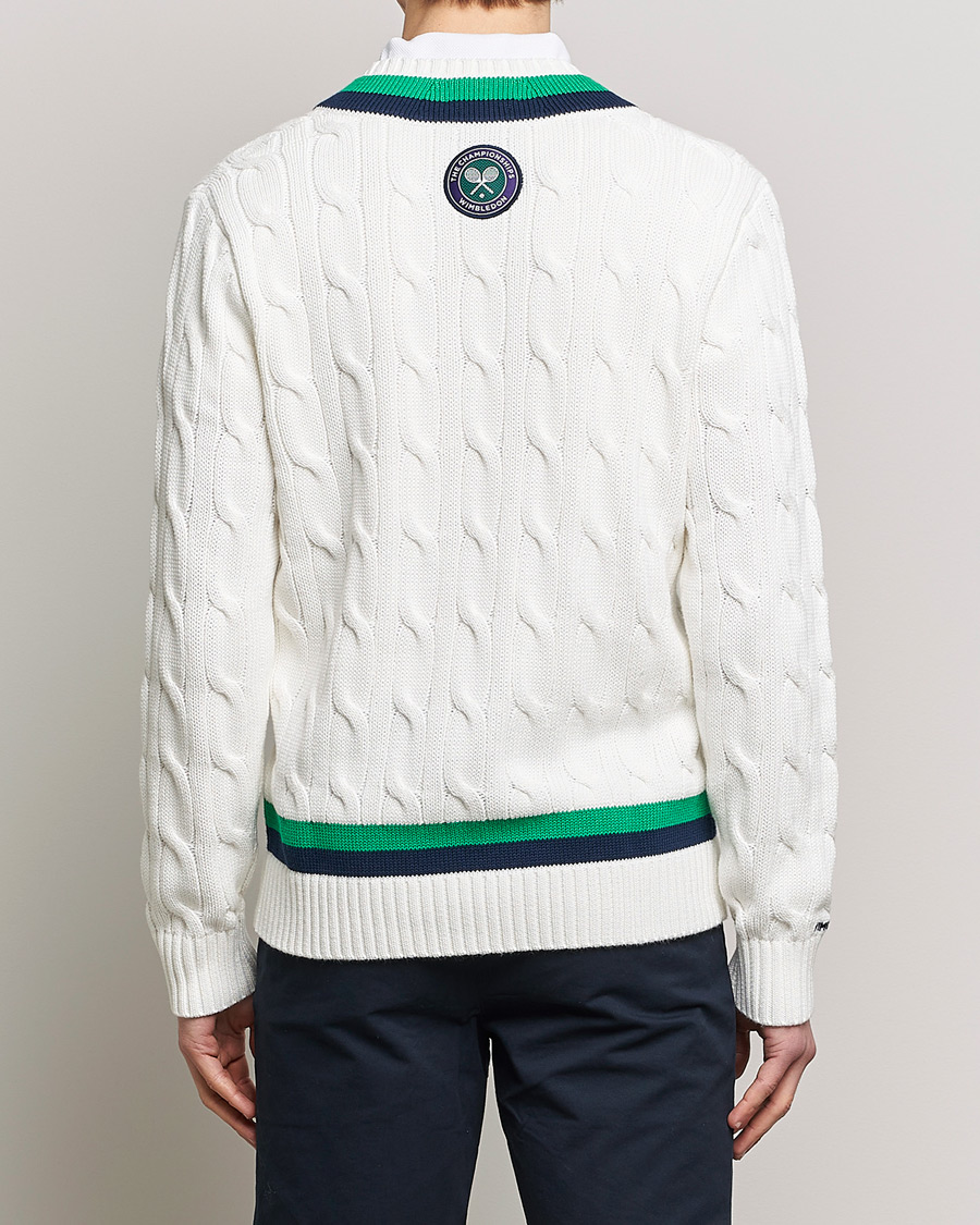 Herren | Pullover | Polo Ralph Lauren | Knitted V-Neck Cricket Sweater Ceramic White