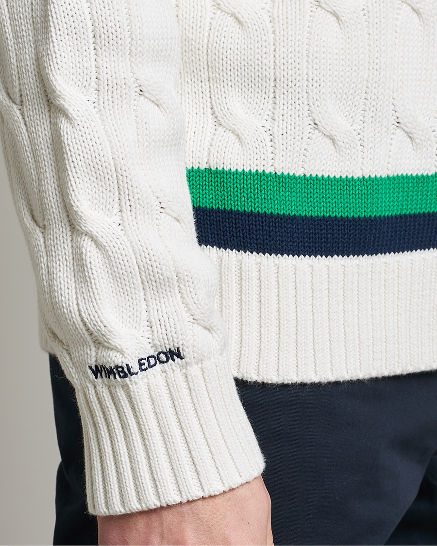 Herren | Pullover | Polo Ralph Lauren | Knitted V-Neck Cricket Sweater Ceramic White