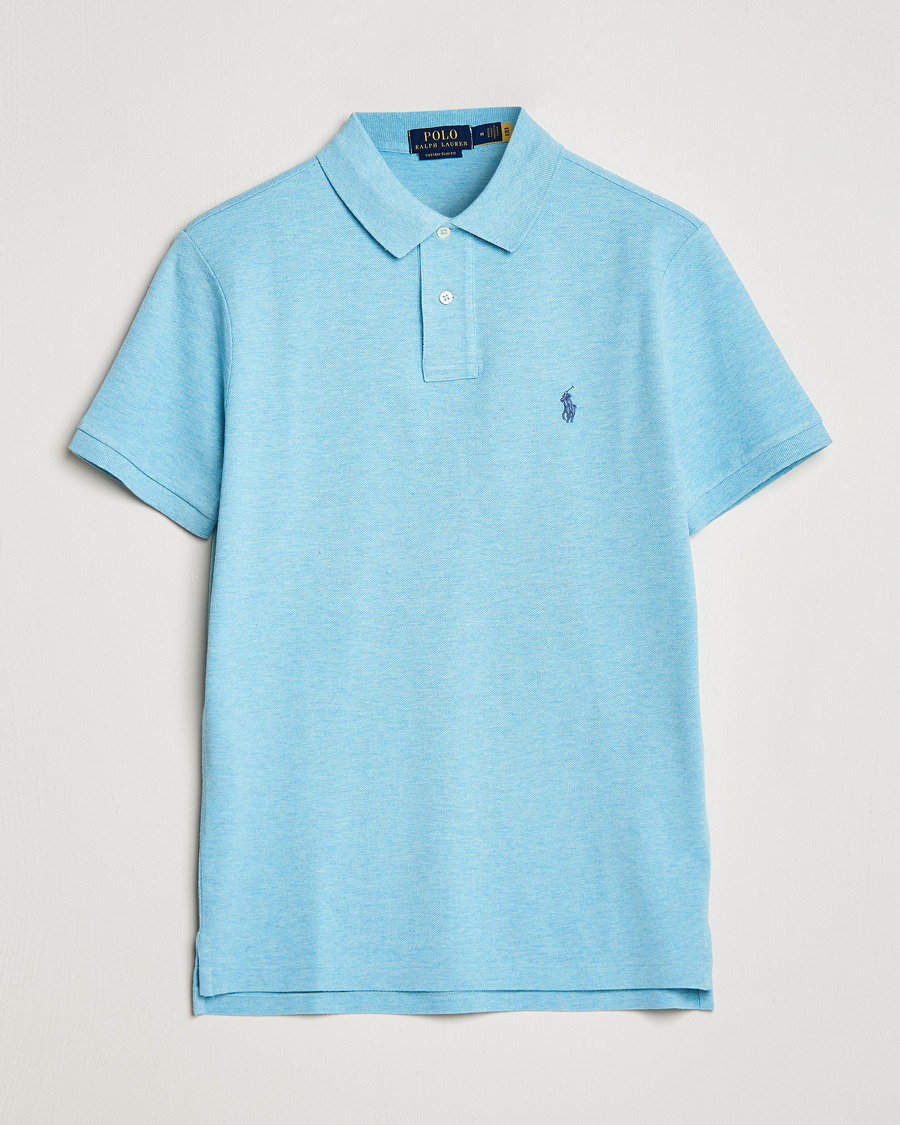 Herren | Poloshirts | Polo Ralph Lauren | Custom Slim Fit Polo Watchhill Blue Heather