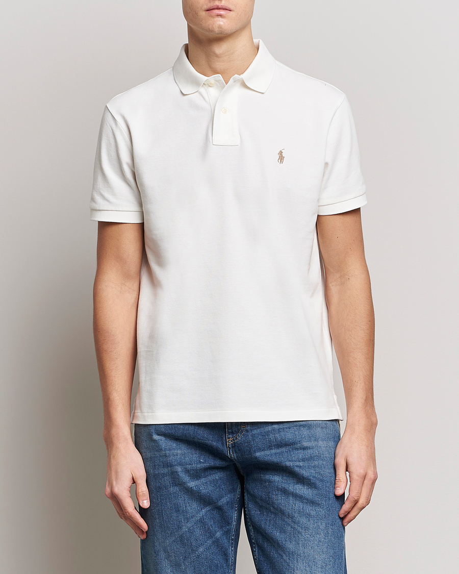 Herren | Kurzarm-Poloshirts | Polo Ralph Lauren | Custom Slim Fit Polo Deckwash White