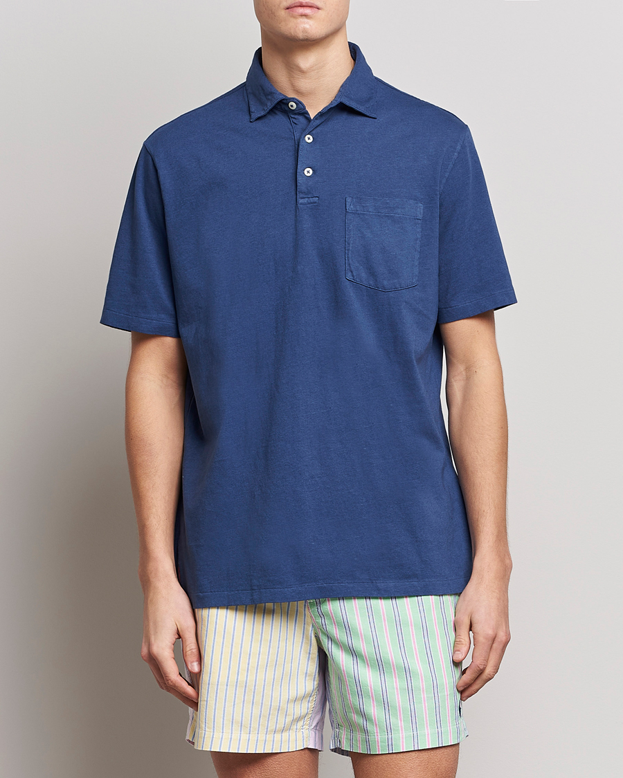 Herren | Poloshirts | Polo Ralph Lauren | Cotton/Linen Polo Light Navy