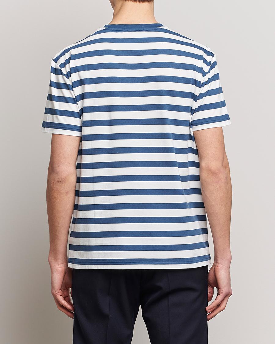 Herren | T-Shirts | Polo Ralph Lauren | Brushed Spa Jersey Striped Crew Neck T-Shirt White/Blue