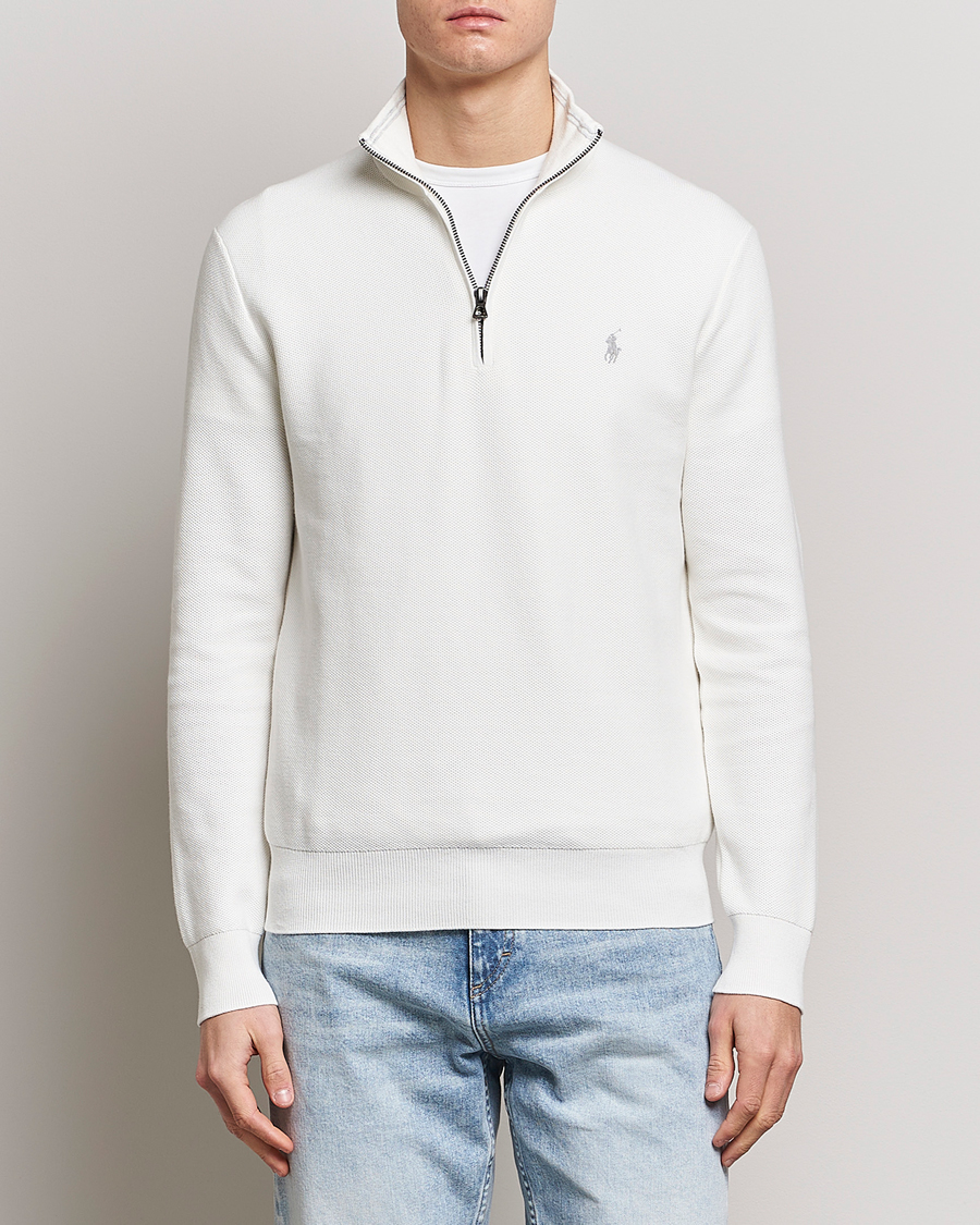 Herren | Pullover | Polo Ralph Lauren | Textured Half-Zip Deckwash White
