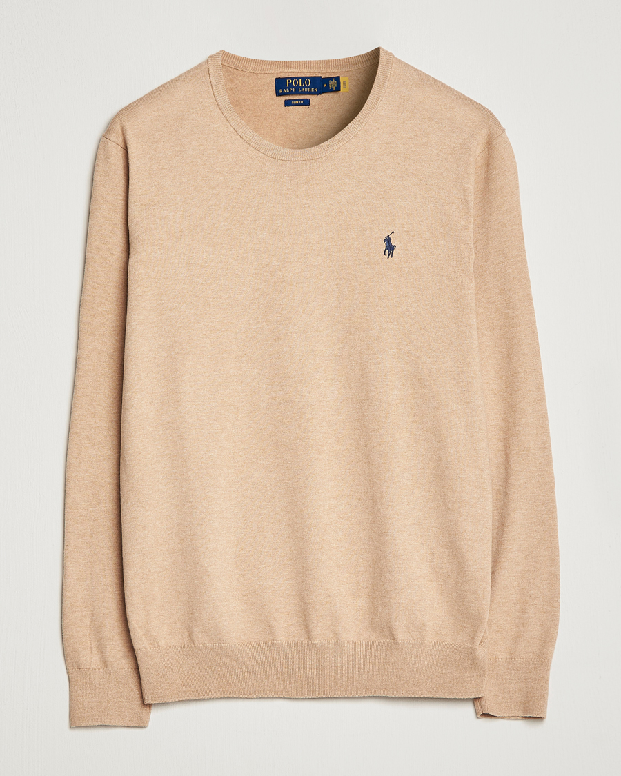 Herren | Pullover | Polo Ralph Lauren | Cotton Crew Neck Sweater Camel Melange
