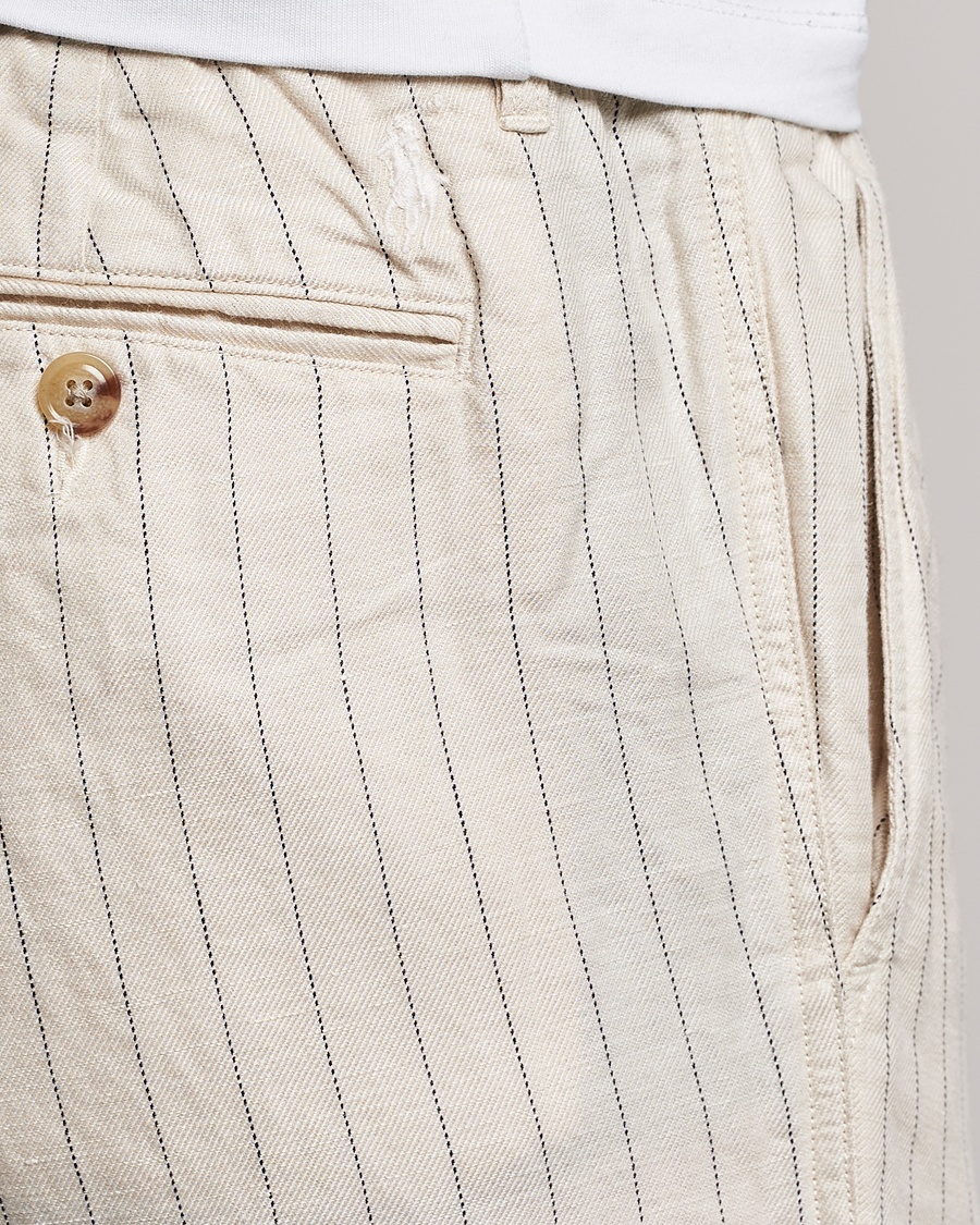 Herren | Hosen | Polo Ralph Lauren | Prepster Linen/Tencel Pinstripe Trousers Andover Cream