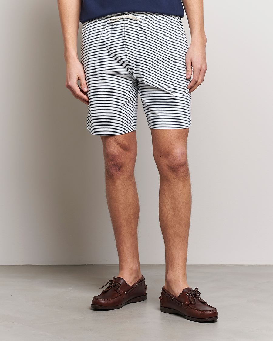 Herren | Shorts | Polo Ralph Lauren | Brused Spa Jersey Striped Sweatshorts White/Blue