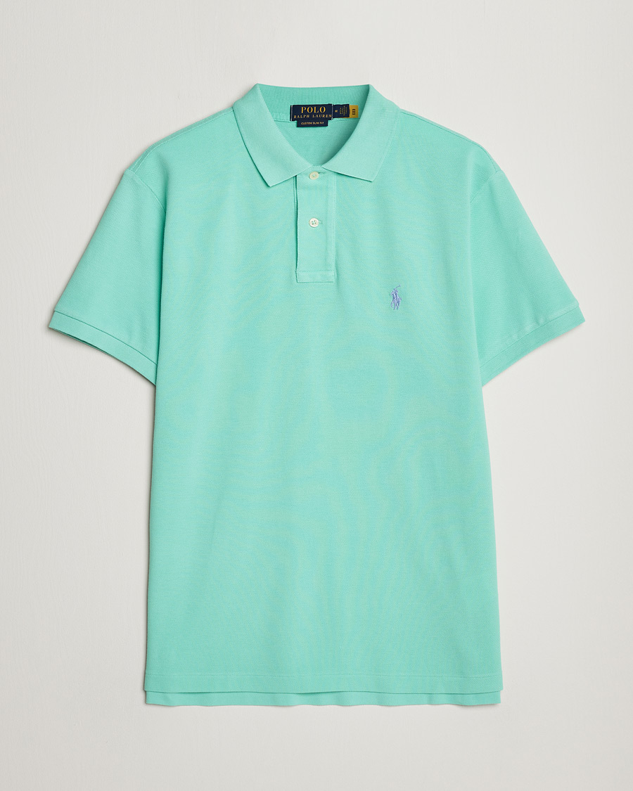 Herren | Poloshirts | Polo Ralph Lauren | Custom Slim Fit Polo Aqua Verde