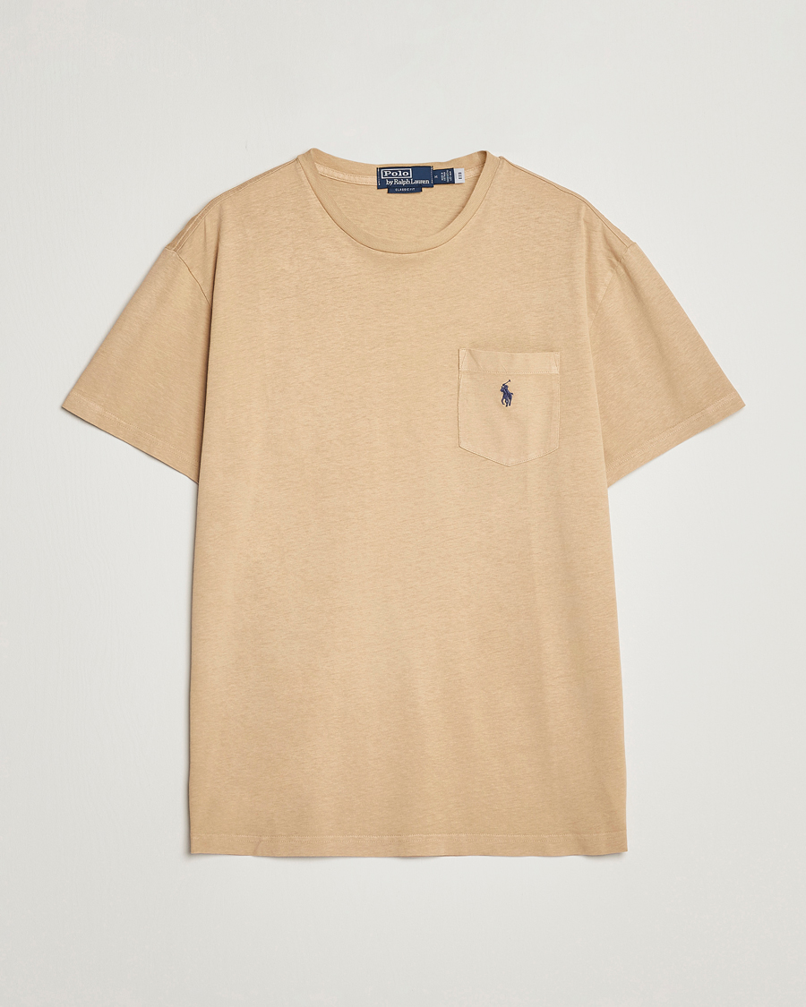 Herren | T-Shirts | Polo Ralph Lauren | Cotton/Linen Crew Neck T-Shirt Vintage Khaki