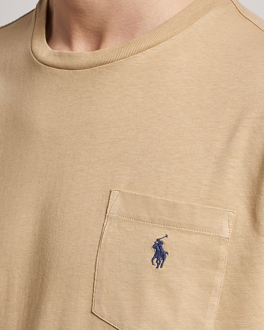 Herren | T-Shirts | Polo Ralph Lauren | Cotton/Linen Crew Neck T-Shirt Vintage Khaki