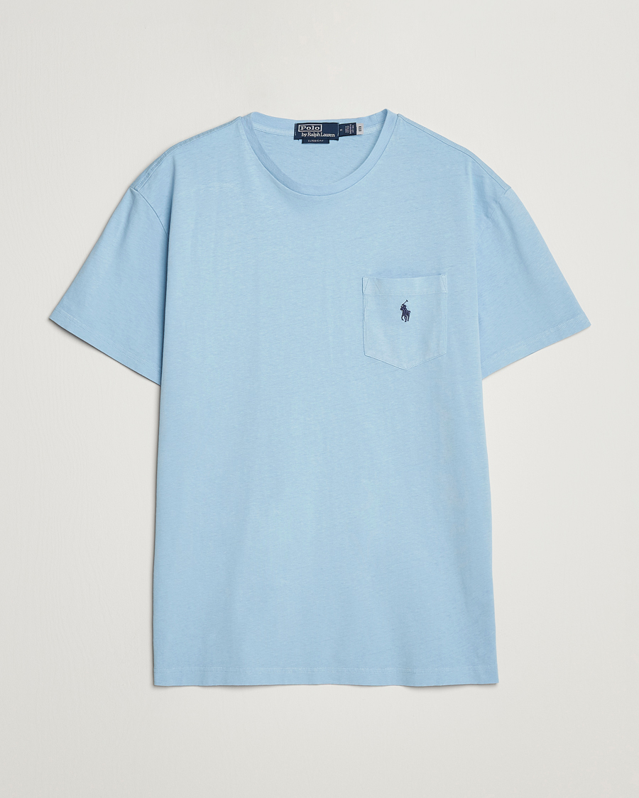 Herren | T-Shirts | Polo Ralph Lauren | Cotton/Linen Crew Neck T-Shirt Powder Blue
