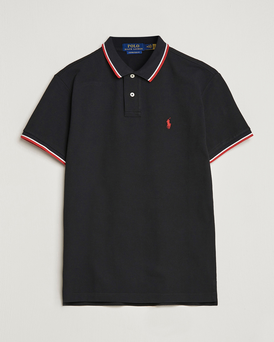 Herren | Poloshirts | Polo Ralph Lauren | Custom Slim Fit Tipped Polo Black
