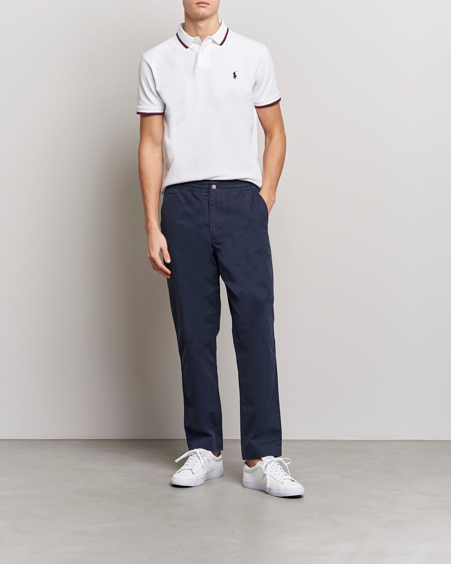 Herren | Poloshirts | Polo Ralph Lauren | Custom Slim Fit Tipped Polo White