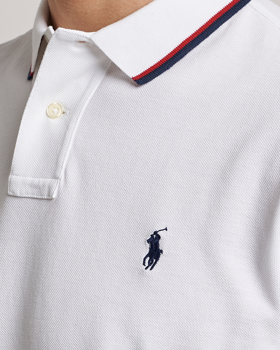 Herren | Poloshirts | Polo Ralph Lauren | Custom Slim Fit Tipped Polo White