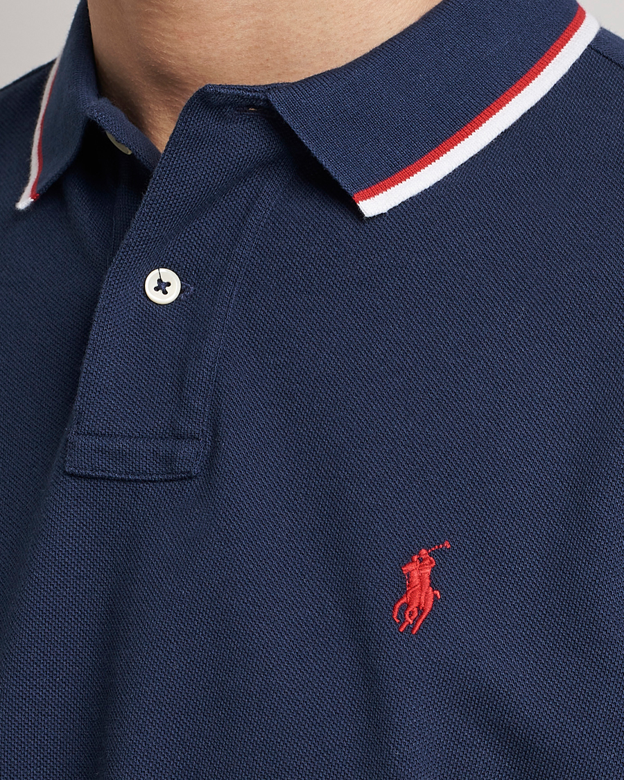 Herren | Poloshirts | Polo Ralph Lauren | Custom Slim Fit Tipped Polo Newport Navy