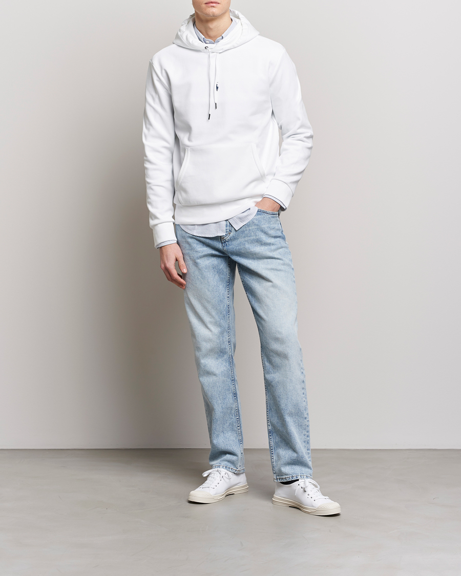 Herren | Pullover | Polo Ralph Lauren | Double Knit Center Logo Hoodie White