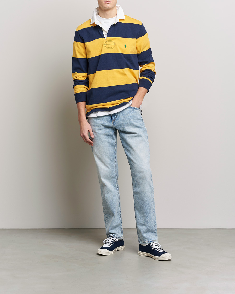Herren | Pullover | Polo Ralph Lauren | Jersey Striped Rugger Yellow/Navy