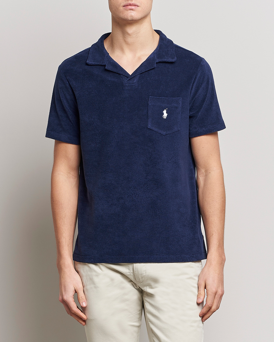 Herren | Poloshirts | Polo Ralph Lauren | Cotton Terry Open Collar Polo Newport Navy