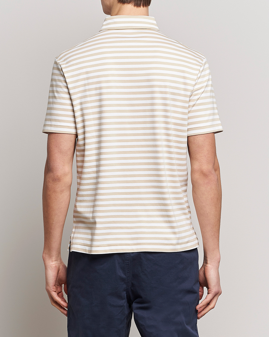 Herren | Poloshirts | Polo Ralph Lauren | Luxury Pima Cotton Striped Polo Beige/White