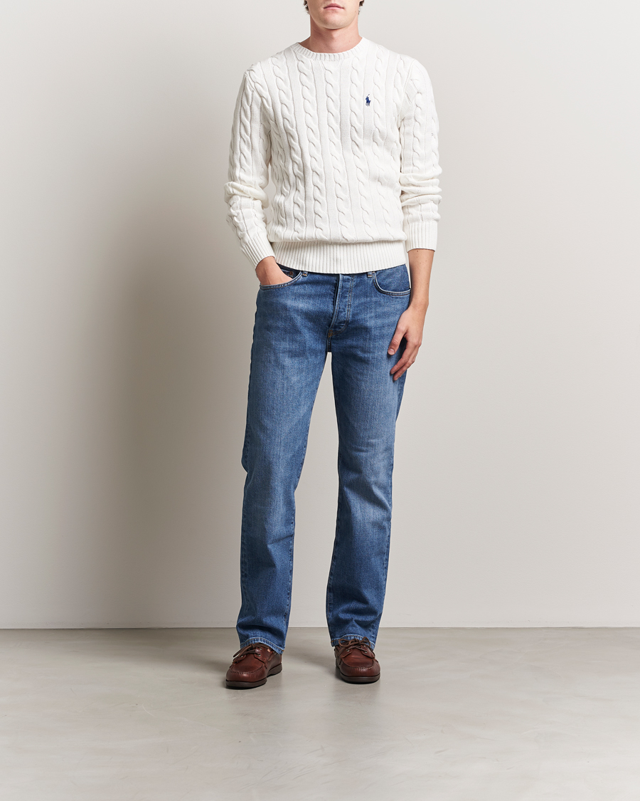 Herren | Pullover | Polo Ralph Lauren | Cotton Cable Pullover White