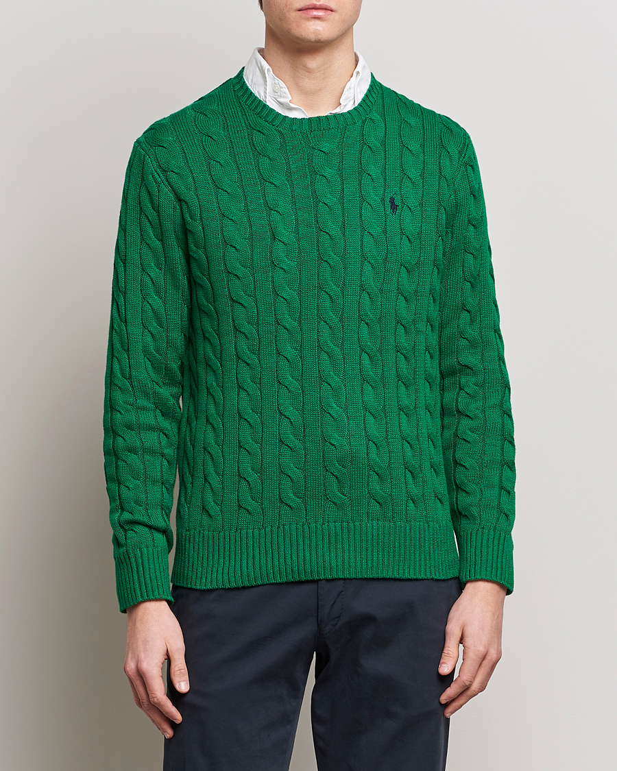 Herren | Pullover | Polo Ralph Lauren | Cotton Cable Pullover Athletic Green