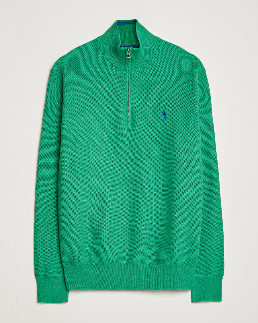 Herren | Pullover | Polo Ralph Lauren | Textured Half-Zip Optic Green Heather