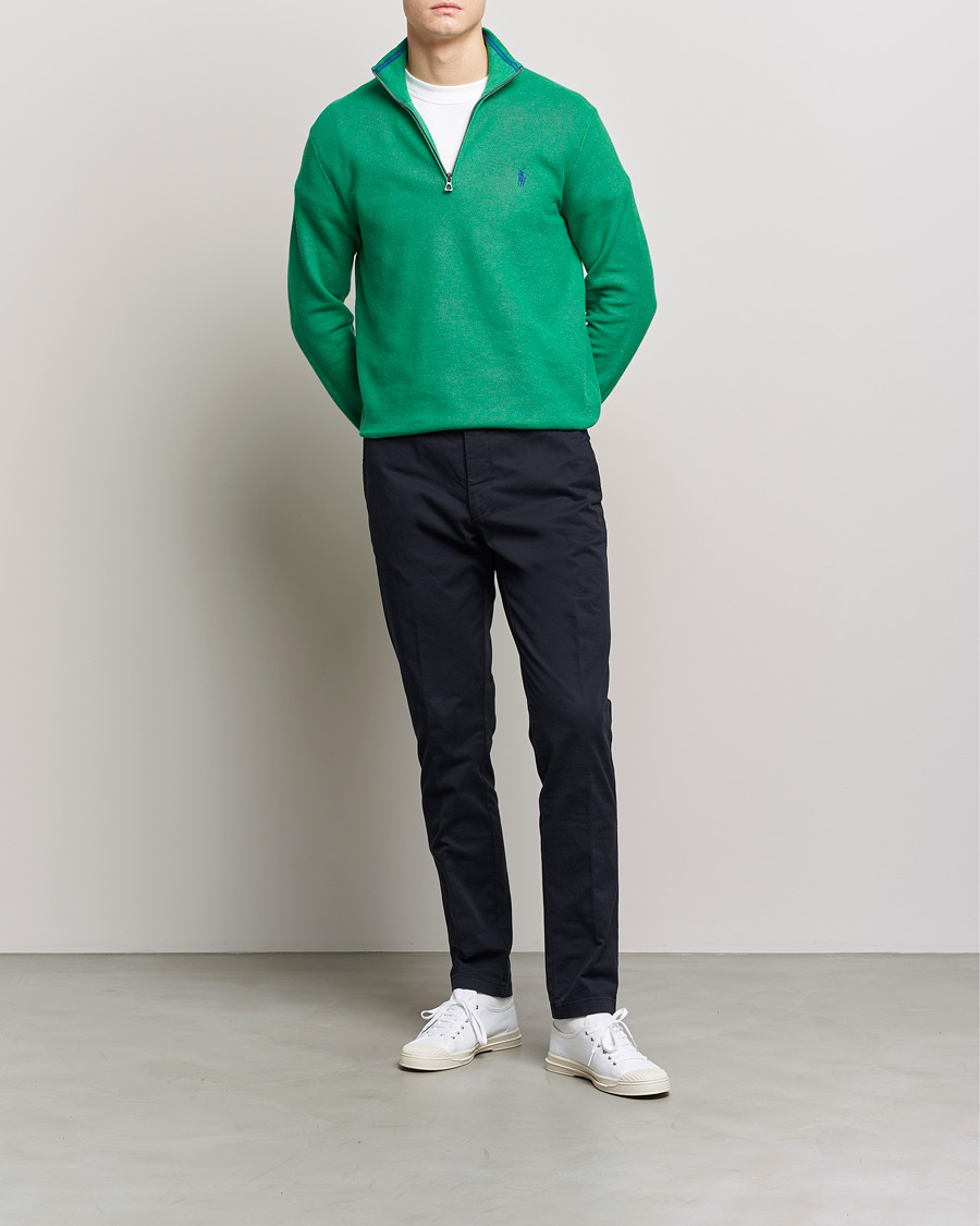 Herren | Pullover | Polo Ralph Lauren | Textured Half-Zip Optic Green Heather