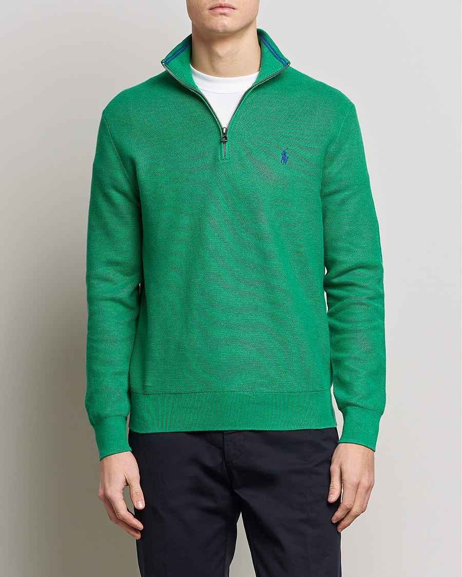Herren | Pullover | Polo Ralph Lauren | Textured Half-Zip Optic Green Heather