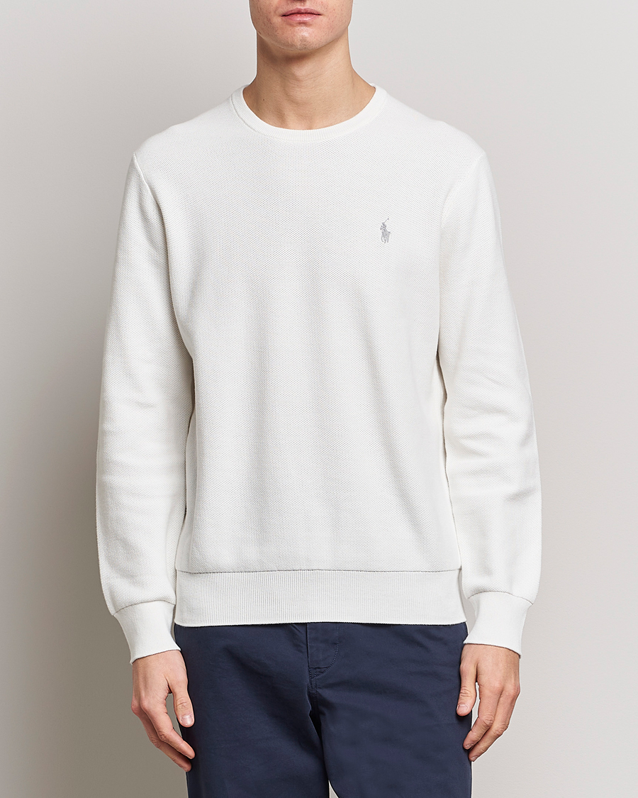 Herren | Pullover | Polo Ralph Lauren | Textured Crew Neck Sweater Deckwash White
