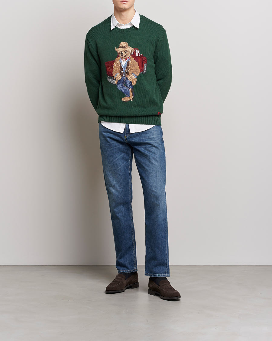 Herren | Pullover | Polo Ralph Lauren | Knitted Crew Neck Bear Sweater New Forest Heather
