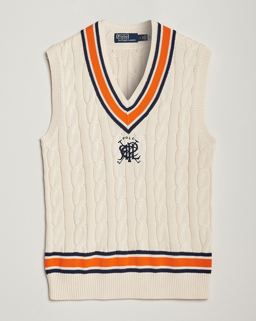 Herren | Pullover | Polo Ralph Lauren | Cricket V-Neck Knitted Vest Cream Multi