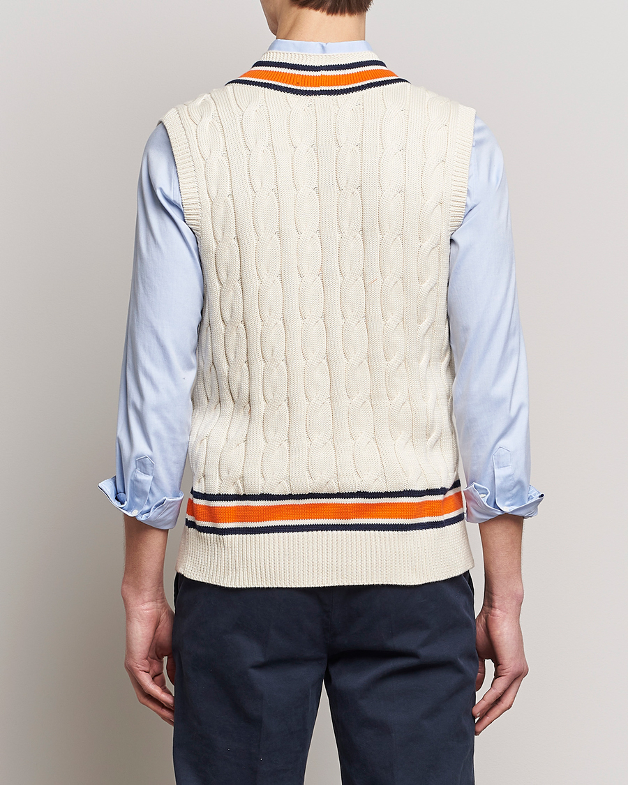 Herren | Pullover | Polo Ralph Lauren | Cricket V-Neck Knitted Vest Cream Multi