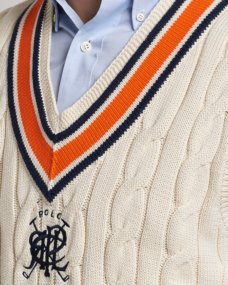 Herren | Pullover | Polo Ralph Lauren | Cricket V-Neck Knitted Vest Cream Multi
