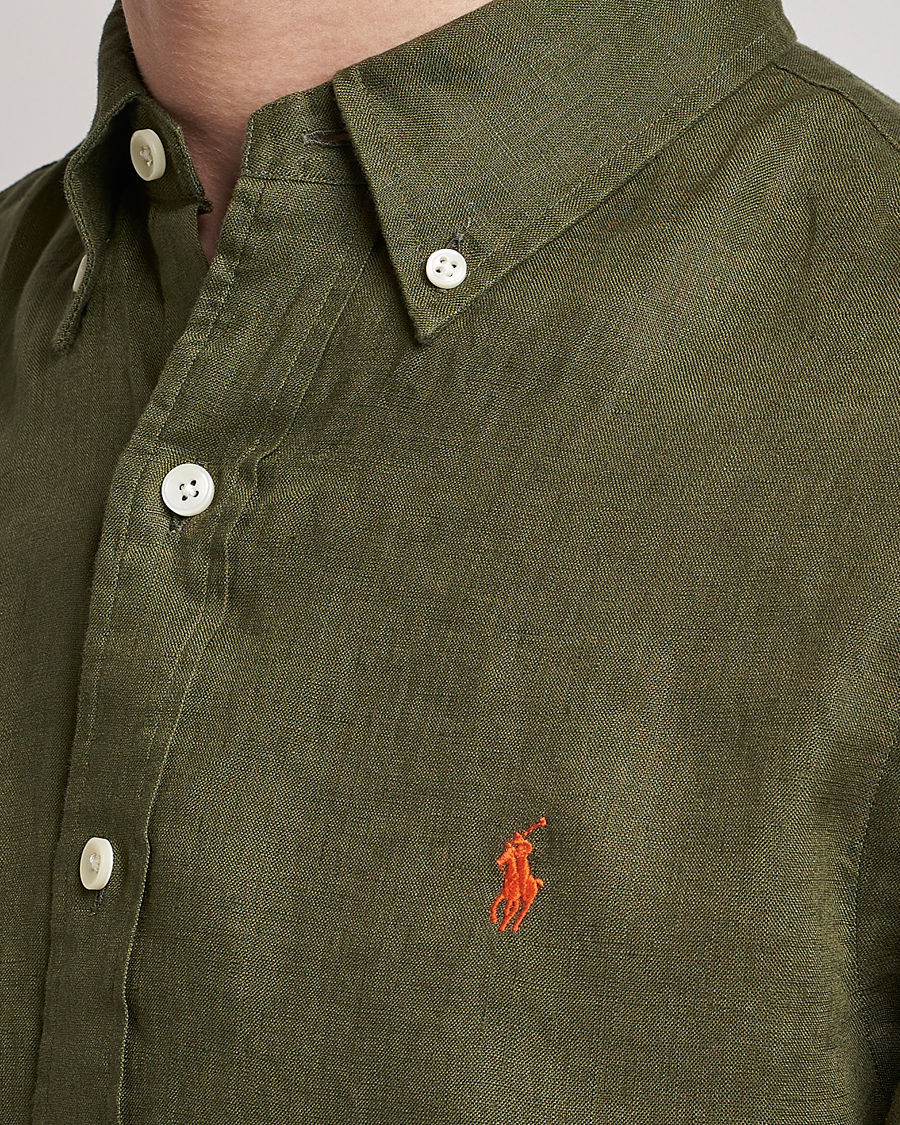 Herren | Hemden | Polo Ralph Lauren | Custom Fit Linen Button Down Dark Sage