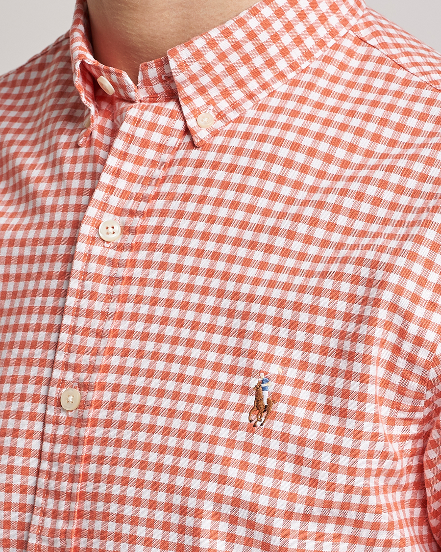 Herren | Hemden | Polo Ralph Lauren | Slim Fit Oxford Checked Shirt Orange/White