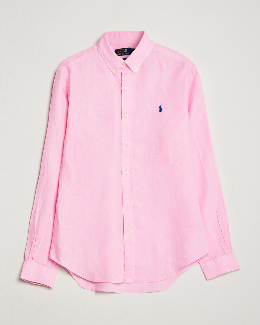 Herren | Hemden | Polo Ralph Lauren | Slim Fit Linen Button Down Shirt Carmel Pink