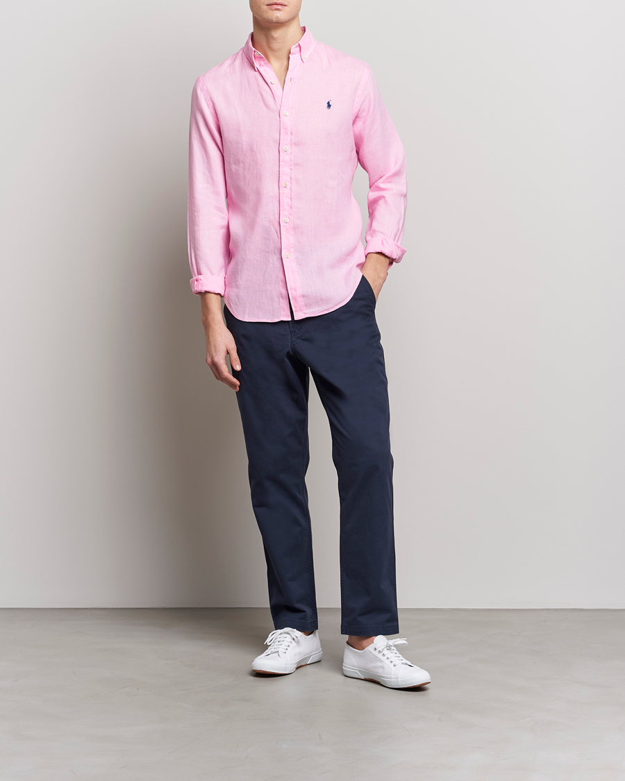 Herren | Hemden | Polo Ralph Lauren | Slim Fit Linen Button Down Shirt Carmel Pink
