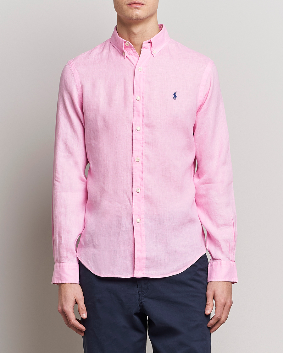 Herren | Hemden | Polo Ralph Lauren | Slim Fit Linen Button Down Shirt Carmel Pink