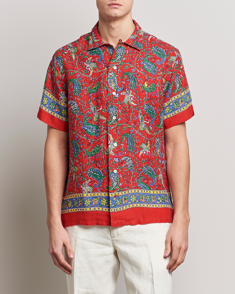 Herren | Hemden | Polo Ralph Lauren | Linen Printed Camp Collar Shirt Red Multi