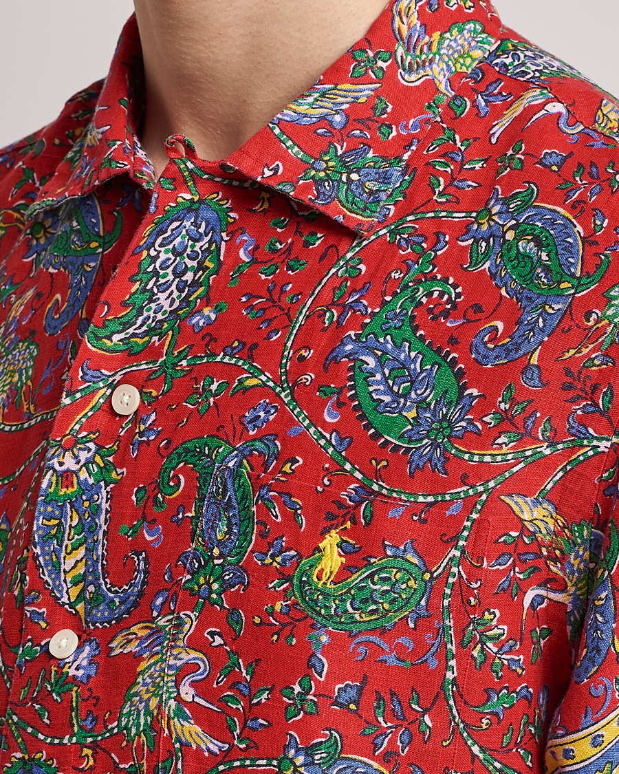 Herren | Hemden | Polo Ralph Lauren | Linen Printed Camp Collar Shirt Red Multi