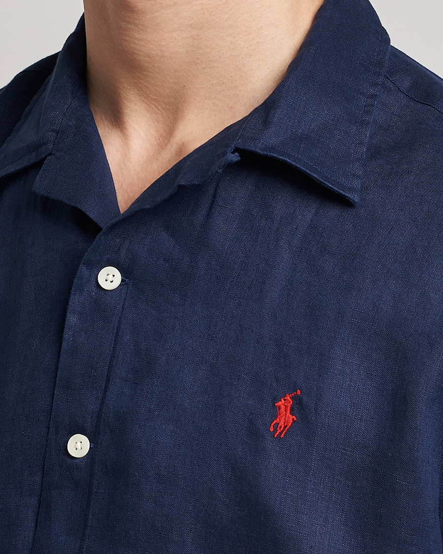 Herren | Hemden | Polo Ralph Lauren | Linen Camp Collar Short Sleeve Shirt Newport Navy