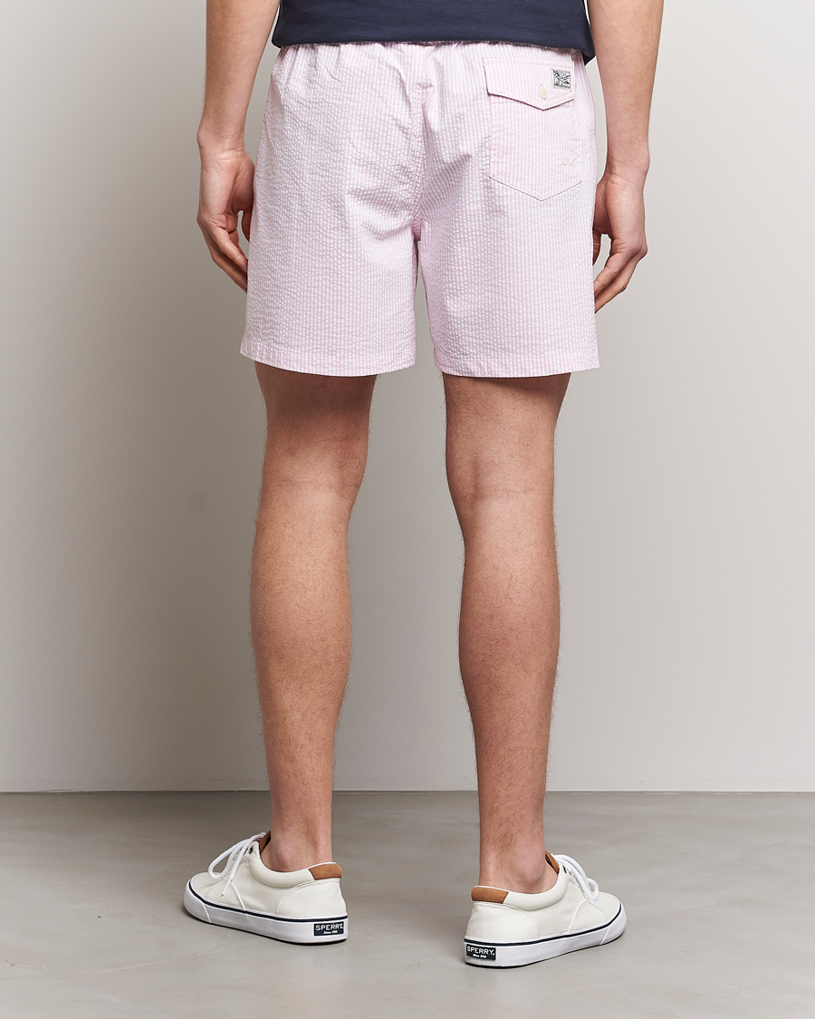 Herren | Badehosen | Polo Ralph Lauren | Recyceled Traveler Boxer Seersucker Swimshorts Pink/White